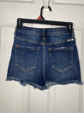 KanCan Blue Frayed Hem Denim Cutoff Shorts